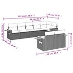 vidaXL Salon de jardin avec coussins 8 Pièces beige résine tressée