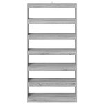 Bibliothèque/Classeur vidaXL Noir Chêne 100x30x198 cm en bois d'ingénierie