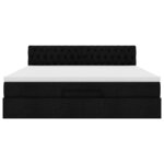 VidaXL Cadre de lit ottoman avec matelas noir 160x200 cm tissu