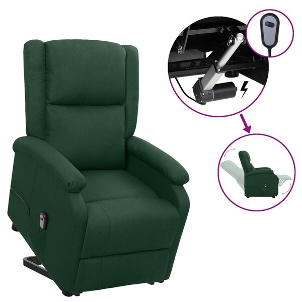 vidaXL Fauteuil Vert foncé Tissu