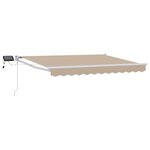 vidaXL Store rétractable manuel avec LEDs Beige et blanc 3 5 x 2 m
