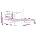 vidaXL Cadre de lit sans matelas chêne fumé 183x213 cm bois ingénierie