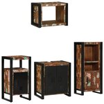 vidaXL Ensemble de mobilier de salle de bain avec étagère avec stockage avec porte 4 Pièces