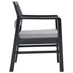 vidaXL Salon de jardin 3 Pièces avec coussins Plastique Gris