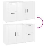 vidaXL Buffet Blanc brillant 100x33x59 5 cm Bois d'ingénierie