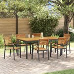vidaXL Ensemble de salle à manger de jardin 7 pièces en acacia massif et métal