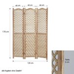 Paravent 3 pans bois écran pliable