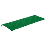 vidaXL Banc Batavia avec coussin vert 150 cm Bois de teck massif