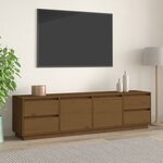 vidaXL Meuble TV Marron miel 176x37x47 5 cm Bois de pin massif