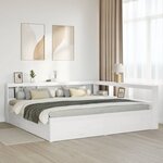 vidaXL Lit bibliothèque sans matelas blanc 200x200 cm bois pin massif
