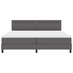 vidaXL Lit à ressorts avec matelas Gris 200 x 200 cm Simili cuir
