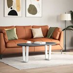 vidaXL Pieds de table basse en forme de V  2 pièces  blanc  38 x (42-43 3) cm  acier