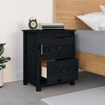 vidaXL Table de chevet Noir 50x35x61 5 cm Bois de pin massif