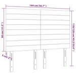 vidaXL Tête de lit à LED Noir 144x5x118/128 cm Velours