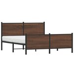 vidaXL Cadre de lit en métal sans matelas chêne marron 140x200 cm