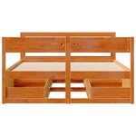 vidaXL Cadre de lit sans matelas cire marron 135x190cm bois pin massif