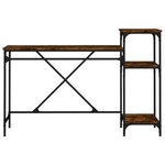 vidaXL Bureau et étagères chêne fumé 135x50x90cm bois d'ingénierie/fer