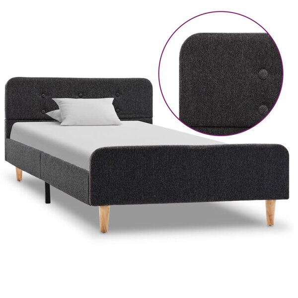 vidaXL Cadre de lit gris foncé jute 90x200 cm