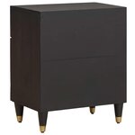vidaXL Cabinet de chevet avec porte avec tiroir Noir 50 x 33 x 60 cm