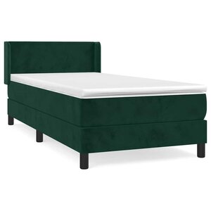 vidaXL Sommier à lattes de lit avec matelas Vert foncé 90x190 cm
