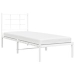 vidaXL Cadre de lit métal sans matelas avec tête de lit blanc 80x200cm