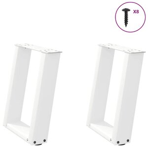 vidaXL Pieds de table basse en U 2 pièces Blanc 28 x (42-43) cm Acier