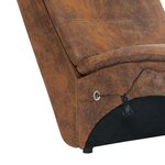 vidaXL Chaise longue de massage avec oreiller Marron Similicuir daim