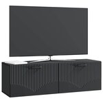 vidaXL Meuble TV mural Noir 98 x 31 x 30 cm Bois d'ingénierie