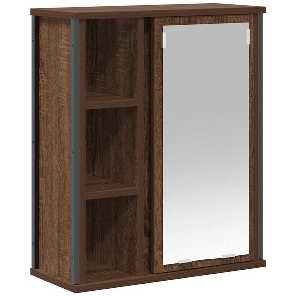 vidaXL Armoire murale de salle de bain miroir chêne marron 50x21x60 cm