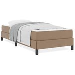 vidaXL Lit avec matelas Cappuccino 100 x 200 cm Faux cuir