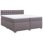 vidaXL Sommier à lattes de lit avec matelas Gris 200x200 cm Similicuir