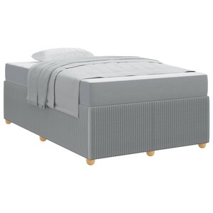 vidaXL Cadre de lit avec matelas Gris clair 120 x 200 cm tissu