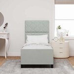 Lit vidaXL Gris clair 80x200 cm Velours