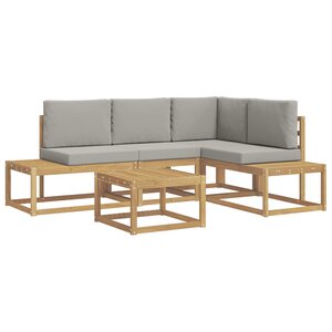 vidaXL Ensemble de canapés d'extérieur 4 Pièce Blanc et gris clair