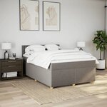 vidaXL Sommier à lattes de lit avec matelas Taupe 140x190 cm Tissu
