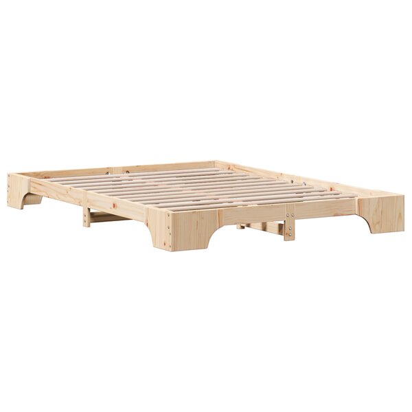 vidaXL Cadre de lit Naturel Bois de pin 160 x 200 cm Durable