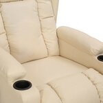 vidaXL Fauteuil inclinable Crème Tissu