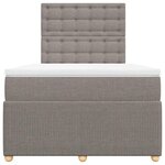 vidaXL Sommier à lattes de lit avec matelas taupe 120x190 cm tissu