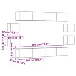 vidaXL Ensemble de meuble TV mural 8 Pièces chêne artisanal