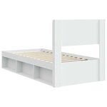 vidaXL Cadre de lit avec rangement et tête de lit Blanc 90 x 200 cm