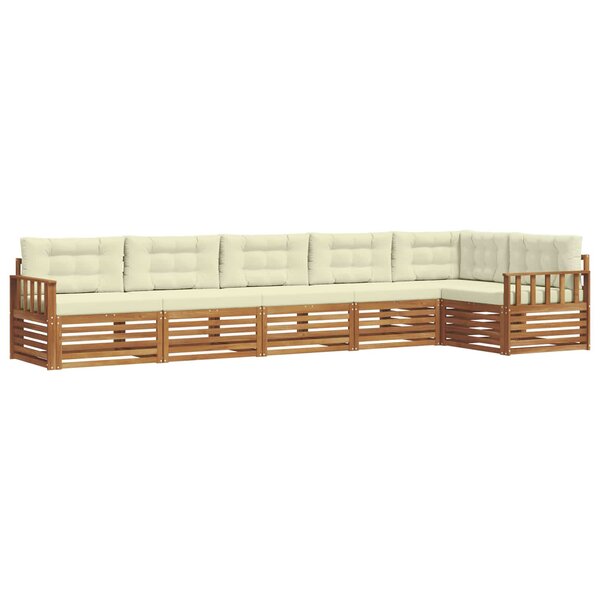vidaXL Ensemble de canapés d'extérieur 6 pc Naturel et Crème