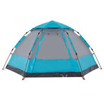 vidaXL Tente de camping cabine 4 personnes bleu libération rapide