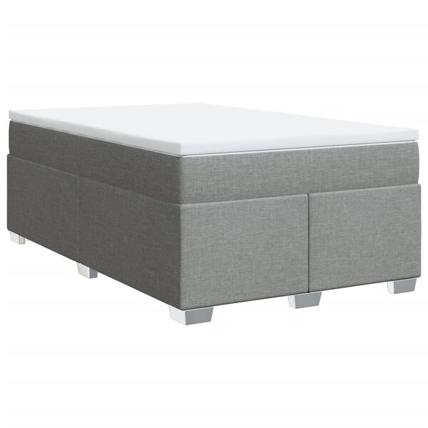 vidaXL Sommier à lattes de lit avec matelas Gris clair 120x200cm Tissu