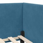 vidaXL Cadre de lit d'angle Autre avec tête de lit Bleu 100 x 200 cm