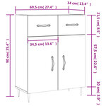 vidaXL Buffet Blanc brillant 69 5x34x90 cm Bois d'ingénierie