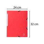 Chemise à élastiques sans Rabats carton 400g 24x32 cm Rouge EXACOMPTA
