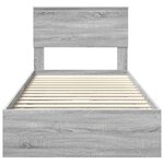 vidaXL Lit de Rangement Gris Sonoma 90 x 200 cm Bois d'ingénierie