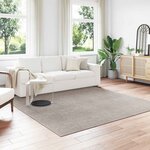 vidaXL Tapis de surface HUARTE Crème et Taupe 240 x 240 cm Polyester