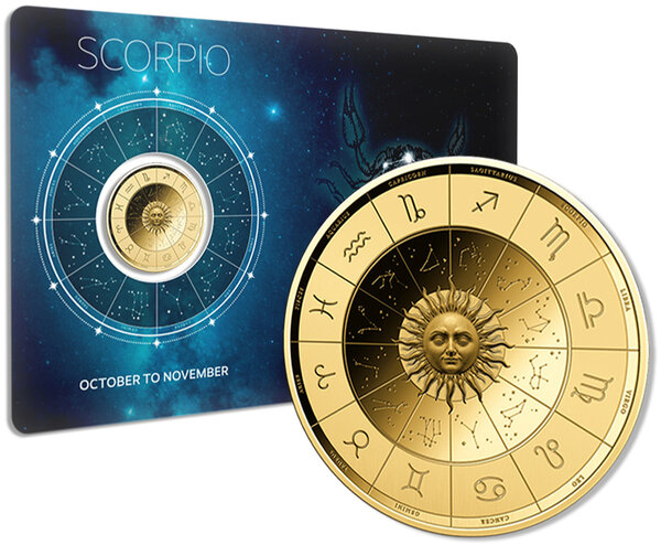 Monnaie SCORPIO Zodiac Signs 1/1000 Oz Medaille Or