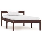 vidaXL Cadre de lit Marron foncé Bois de pin massif 100x200 cm
